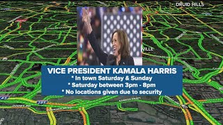 Busy weekend ahead with Kamala Harris Usher in town Falcons game  Atlanta traffic [upl. by Hareema]