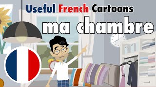 Learn Useful French ma chambre  my room  French Phrases with subtitles  Videos for Beginners [upl. by Joacimah]