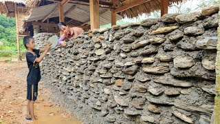 How to make solid walls of stone and cement farm building  Chuc Thi Hong [upl. by Akkeber]