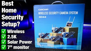 Camcamp SC44 2 5K Solar Wireless Home Security Camera System with 7 inch Touchscreen NVR Monitor [upl. by Glick]