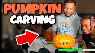 JAZZ AMAR BADAZZFLO AND LOADED DOES A PUMPKIN CARVING CONTEST LIVE ON STREAM🎃 [upl. by Erasaec]