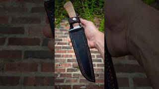 Leather sheath for a big Bowie knife knifemaking [upl. by Valsimot910]