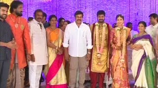 Megastar Chiranjeevi Entire Family at Manchu Manoj Engagement [upl. by Judenberg183]