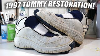 22yr Old Tommy Hilfiger Sneaker Restoration Full Tutorial [upl. by Eanal]