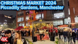 Christmas market 2024 Piccadilly gardens Manchester [upl. by Bbor]