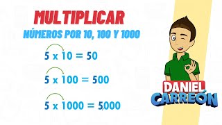 MULTIPLICAR NÚMEROS ENTEROS POR 10 100 Y 1000 Super facil  Para principiantes [upl. by Kotto55]