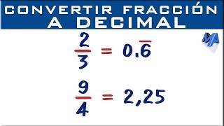 Convertir fracción en decimal [upl. by Lynnett]