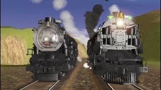 Trainz Race UP 9000 vs SP 5021 [upl. by Hsizan]