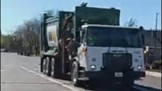 Stockton Ca 107117 On Garbage Autocar ACX Mcneilus ZR CNG Natural gas [upl. by Ainex]