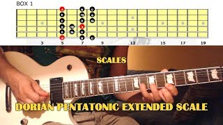 Dorian Pentatonic Extended Scale GUITAR LESSON  Rock Fusion Scale [upl. by Bradway]