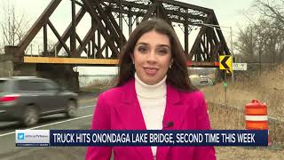 Another Truck Strikes the Onondaga Lake Parkway Bridge  News Live at 6 [upl. by Gherardi]