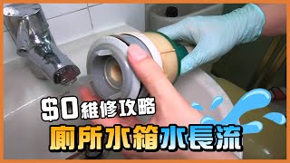 座廁水長流？師傅公開0成本DIY解決方法｜TLM家居維修101｜Today Learn More 不學無術｜座廁漏水問題｜水箱漏水出水｜馬桶水長流 [upl. by Aciruam219]