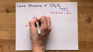 Lewis Structure of CH2F2 difluoromethane [upl. by Rawley325]