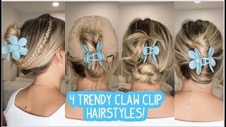 4 TRENDY CLAW CLIP HAIRSTYLES YOURE GOING TO LOVE Short Medium and Long Hairstyles [upl. by Plunkett]