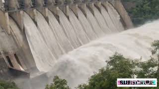 శ్రీ శైలం గేట్స్ ఓపెనింగ్  Tourists throng Srisailam as dam opens gates [upl. by Enej]