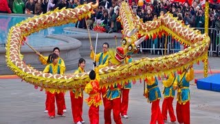 Dragon dance in London Chinese new year celebration [upl. by Tamiko]