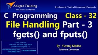 C language  Class 32  File handling in c fgets and fputs Part 3 [upl. by Colp219]