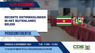 PERSCONFERENTIE RECENTE ONTWIKKELINGEN IN HET BUITENLANDS BELEID 5112024 [upl. by Akel]