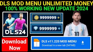 Dream league Soccer v11220 Mod Menu 2024  DLS Mod Menu 11220 Get Unlimited Coins amp Gems 2024 [upl. by Lesiram]