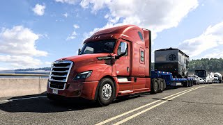 Freightliner Cascadia Hauls Recreational Vehicle in Oregon ATS Full Gameplay [upl. by Edva]