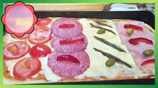 👩‍🍳💎 PIZZA a la PLANCHETA🍕🍕 Rico Fácil y Rápido CocinandoconMONI [upl. by Fasa528]