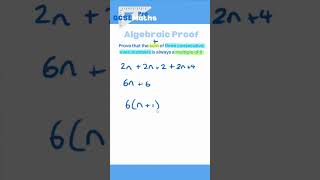 Algebraic Proof  Sum of 3 Consecutive Even Numbers is Multiple of 6 maths gcse proof algebra [upl. by Daye]