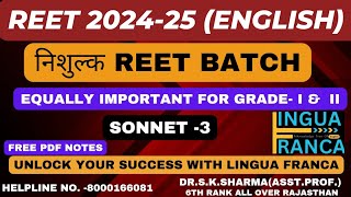 REET 202425 Free course for REET REET Eng Lingua Franca DrSK SharmaGrade IampII Sonnet3 [upl. by Temple]