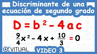 Discriminante de una Ecuación de Segundo Grado  Video 3 de 5 [upl. by Eerol]