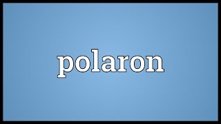 Polaron Meaning [upl. by Otrevire]