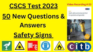 CSCS Test 2023  50 New QampA  Safety Signs  CSCS Card UK  CiTB Test UK 2023 CSCS Test Preparation [upl. by Punke]