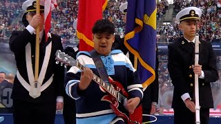 14yearold SHREDS the Anthem at the Winter Classic 🇺🇸🎸 [upl. by Hoyt]