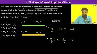 Two metal rods 1 and 2 of same lengths have same temperature difference between their ends [upl. by Florida]