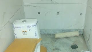 one piece toilet seat fitting Bathroom final fitting [upl. by Artined]