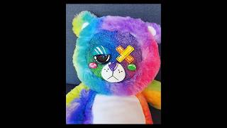 Clay Face Teddy customplush clayfaceplush clayface diy rainbow teddybear buttoneyes [upl. by Nillok]