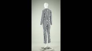 Beetlejuice Black And White Vertical Stripes Suit Cosplay Costume [upl. by Ennaitak121]