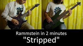 28 Rammstein  Stripped Guitar amp Bass cover  TAB  lesson HD IN 2 MINUTES [upl. by Ociredef987]