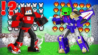 TRANSFORMER Armor JJ vs DECEPTICON Armor Mikey in Minecraft  Maizen JJ and Mikey [upl. by Goff]