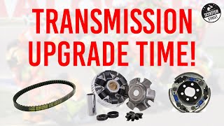 Piaggio Zip Transmission Tuning  Malossi Variator Belt amp Clutch Install [upl. by Oriane]