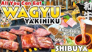 All You Can Eat Wagyu Yakiniku Restaurant in Shibuya Tokyo  Japan Travel Vlog [upl. by Wichman]