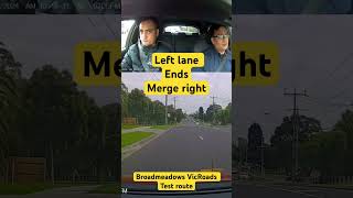 Left lane ends merge right  Broadmeadows VicRoads drive test route [upl. by Enitsud904]