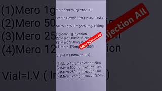 Mero Injection All Meropenem injection intravenousinjection shortsvideo viralvideo medicine [upl. by Ekard592]