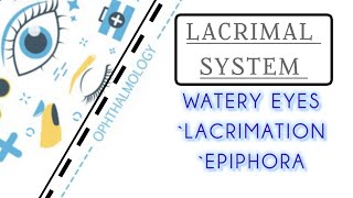 LACRIMAL SYSTEM LECTURE 5 WATERY EYES LACRIMATION amp EPIPHORA [upl. by Zalucki]