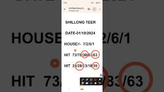 SHILLONG TEER TARGET DATE01102024 TARGET BY HIT DAIRET NUMBER HIT ONLY HIT [upl. by Intosh204]