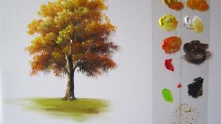 How to Paint a Tree in Acrylics lesson 1 [upl. by Moyna425]