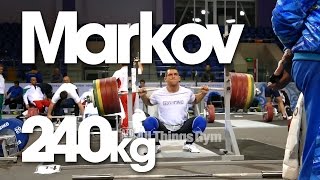 Ivan Markov 240kg Back Squat x2 Almaty 2014 Worlds Training Hall [upl. by Marvin576]