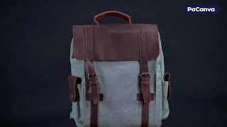 PaCanva Luxe  Vintage Canvas Leather School Backpack 16L [upl. by Zrike]