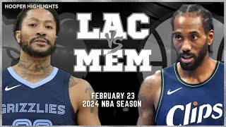 LA Clippers vs Memphis Grizzlies Full Game Highlights  Feb 23  2024 NBA Season [upl. by Ainna]