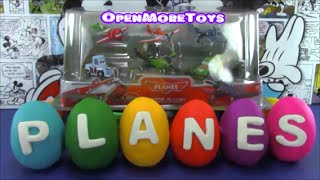 Disney Planes Figurine Set Surprise Eggs with Toys of Peppa Pig and More [upl. by Tuck]