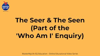 Who Am I  The Seer and The Seen  Self Discovery  Advait Vedant  Hemant Lawanghare HL [upl. by Nelaf]