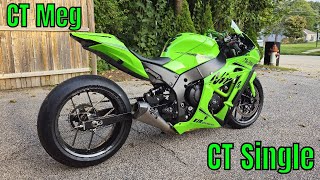 Brocks CT Single vs Brocks CT Meg For 20112023 ZX10R Sound Comparison [upl. by Tabshey]